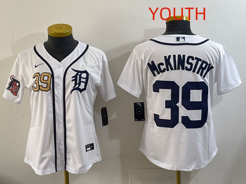Youth Detroit Tigers #39 Mckinstry White Game Nike MLB Jersey style 008